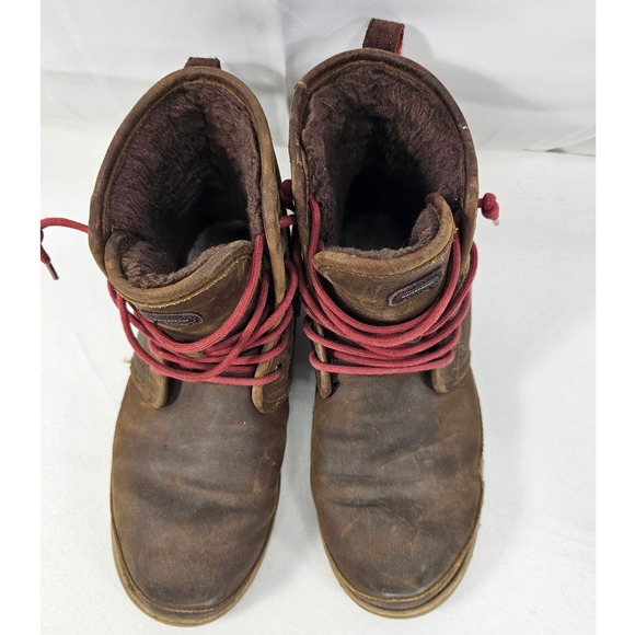 UGG Men's Harkley Waterproof Brown Leather Boots Size 10 - Picture 5 of 8